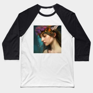 Butterfly Crown Lady Baseball T-Shirt